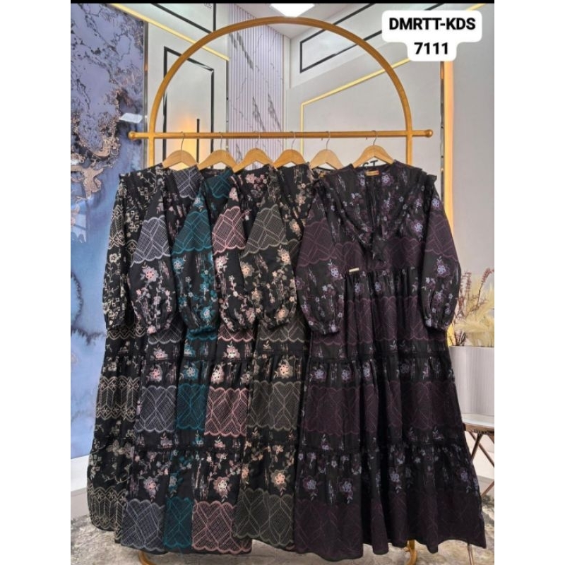 Gamis Najwa bordir kerah juntai