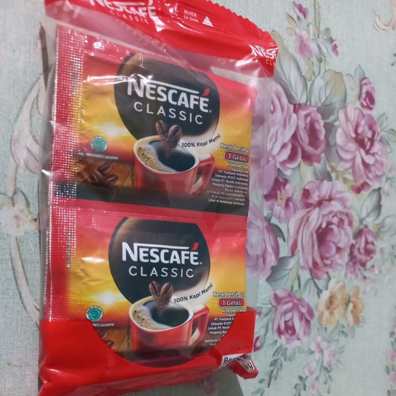 

Kopi nescafe classic sachet 2gram 1pack 1renceng isi 10pcs (10sachet)