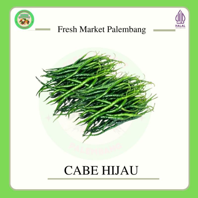 

Cabe Hijau 250 gram -Fresh Market Palembang-