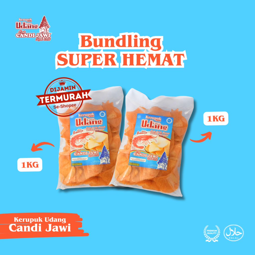 

Bundling Super Hermat Kerupuk Candi Jawi Kerupuk Udang Enak 1kg*2