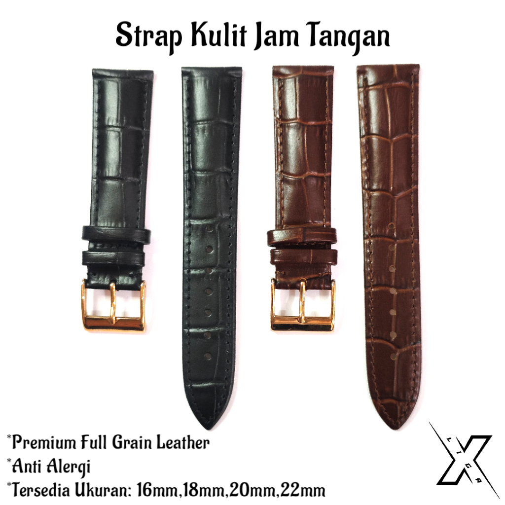 Strap Kulit Corak Jam Tangan Anti Alergi / Tali Kulit Corak Jam Tangan Anti Alergi