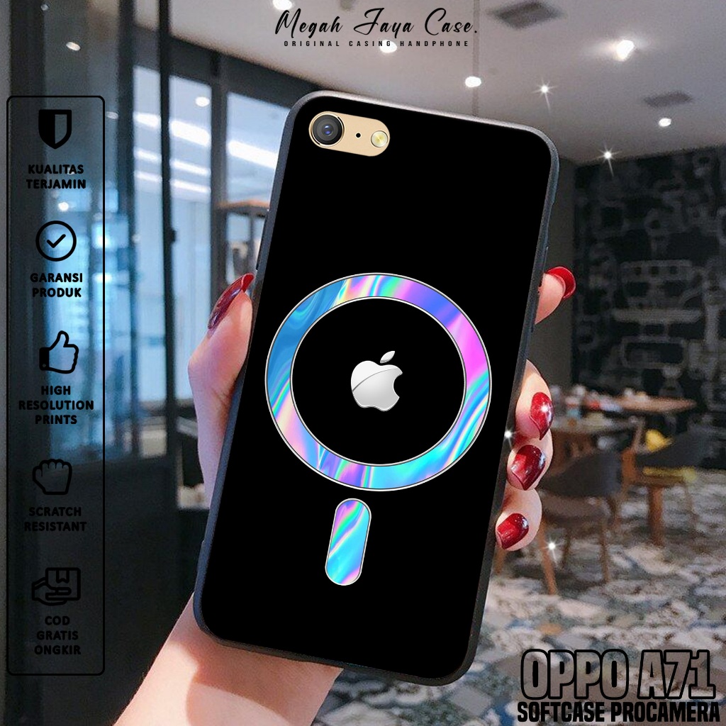 Case Hp OPPO A71 - Softcase OPPO A71 Motif Logo Magsafe - Casing OPPO A71 - Silikon Hp OPPO A71 - Ke