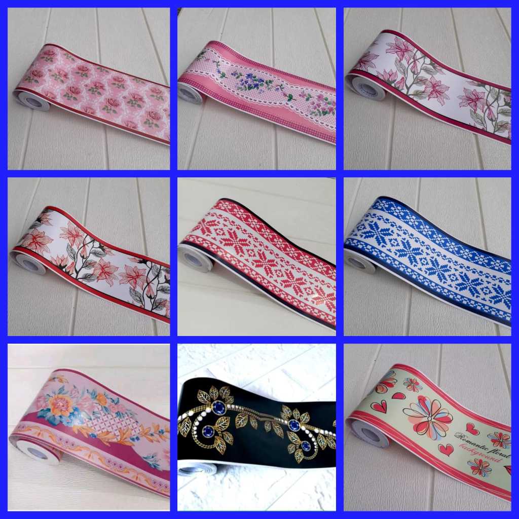 LIVE List Border Stiker 10 Meter Wall Border Wallpaper Dinding Border