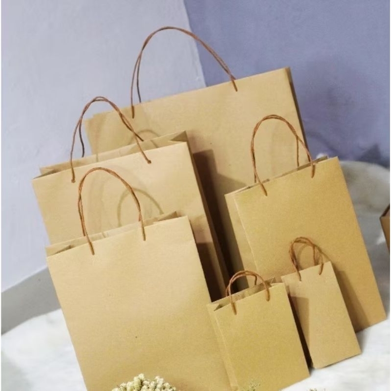 

12 Pcs Alfa - Paper Bag Polos Tanggung (33x25x10) / Tas Kraft Kado