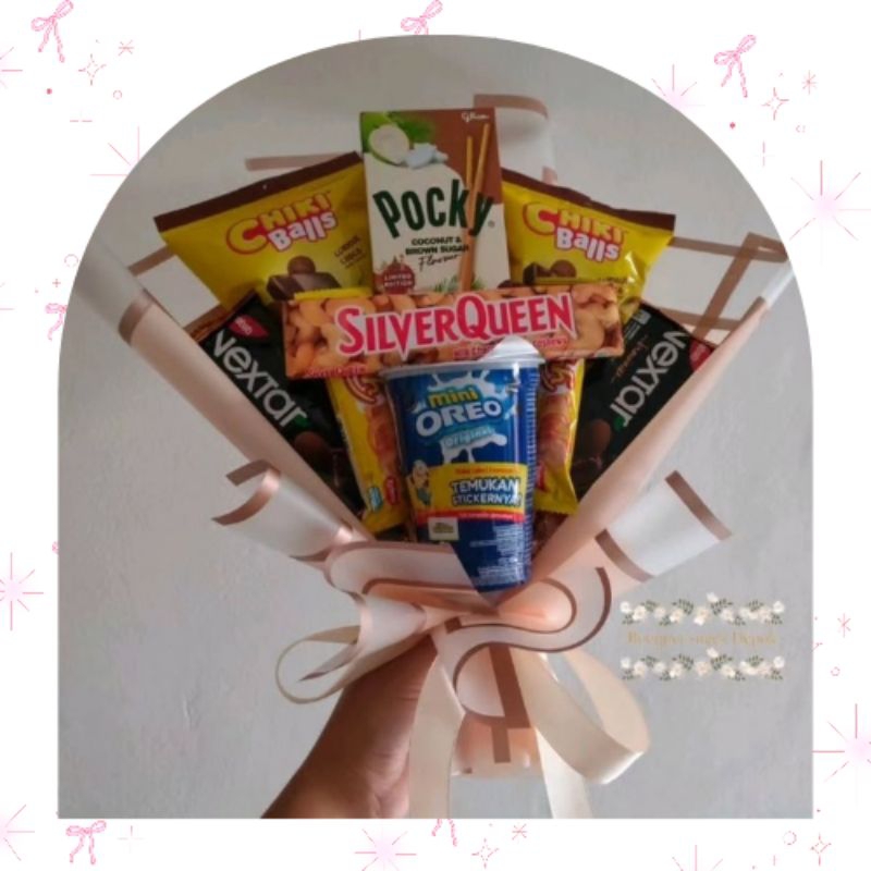 

Buket Snack Medium Premium | Bouquet wisuda | hampers lebaran | hadiah ulang tahun | gift