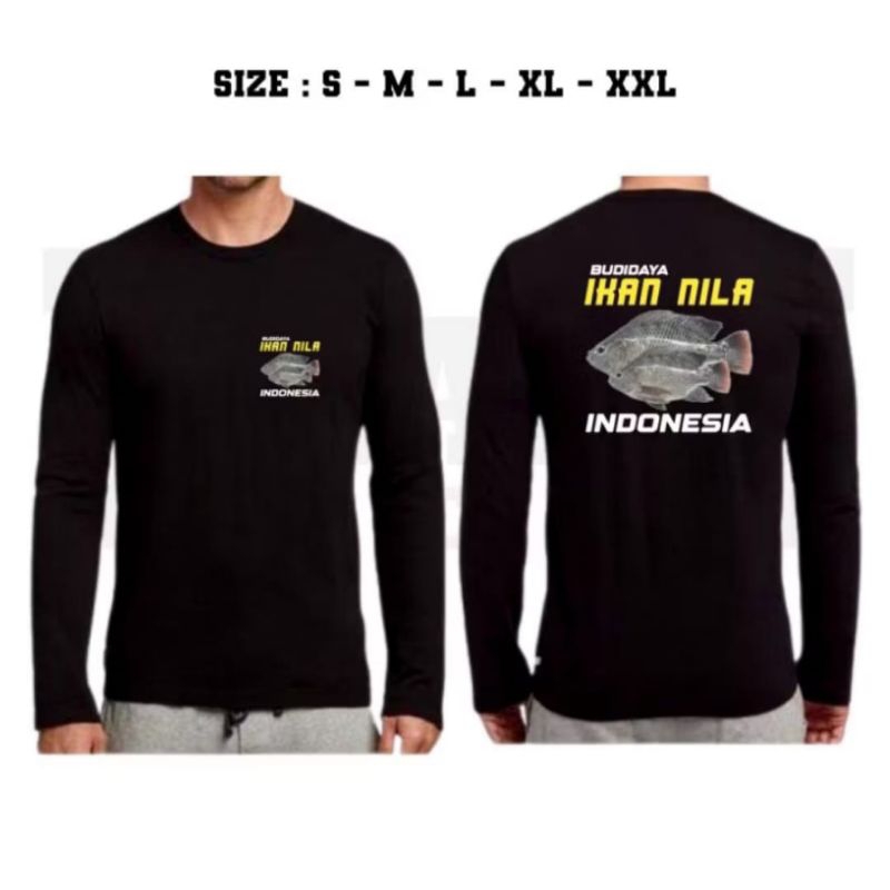 KAOS BUDIDAYA IKAN NILA INDONESIA LENGAN PANJANG