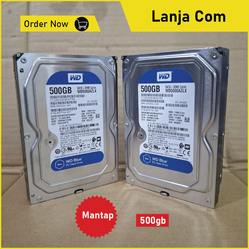 Hardisk Internal Pc 500Gb Seagate, Wd Blue, Wd Black, Second Original