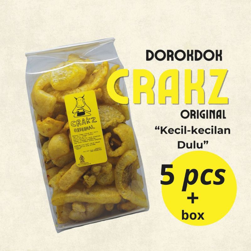 

[5pcs] Dorokdok Crakz Original (Kecil-Kecilan Dulu) / Kerupuk Kulit Sapi / Rambak
