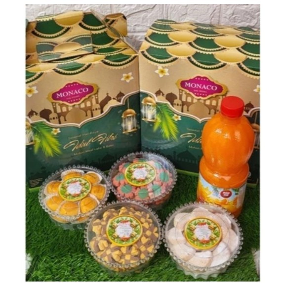 

Monaco Paket Sirup Kue Kering Lebaran Hampers Parcel - 4 kuker 1 sirup