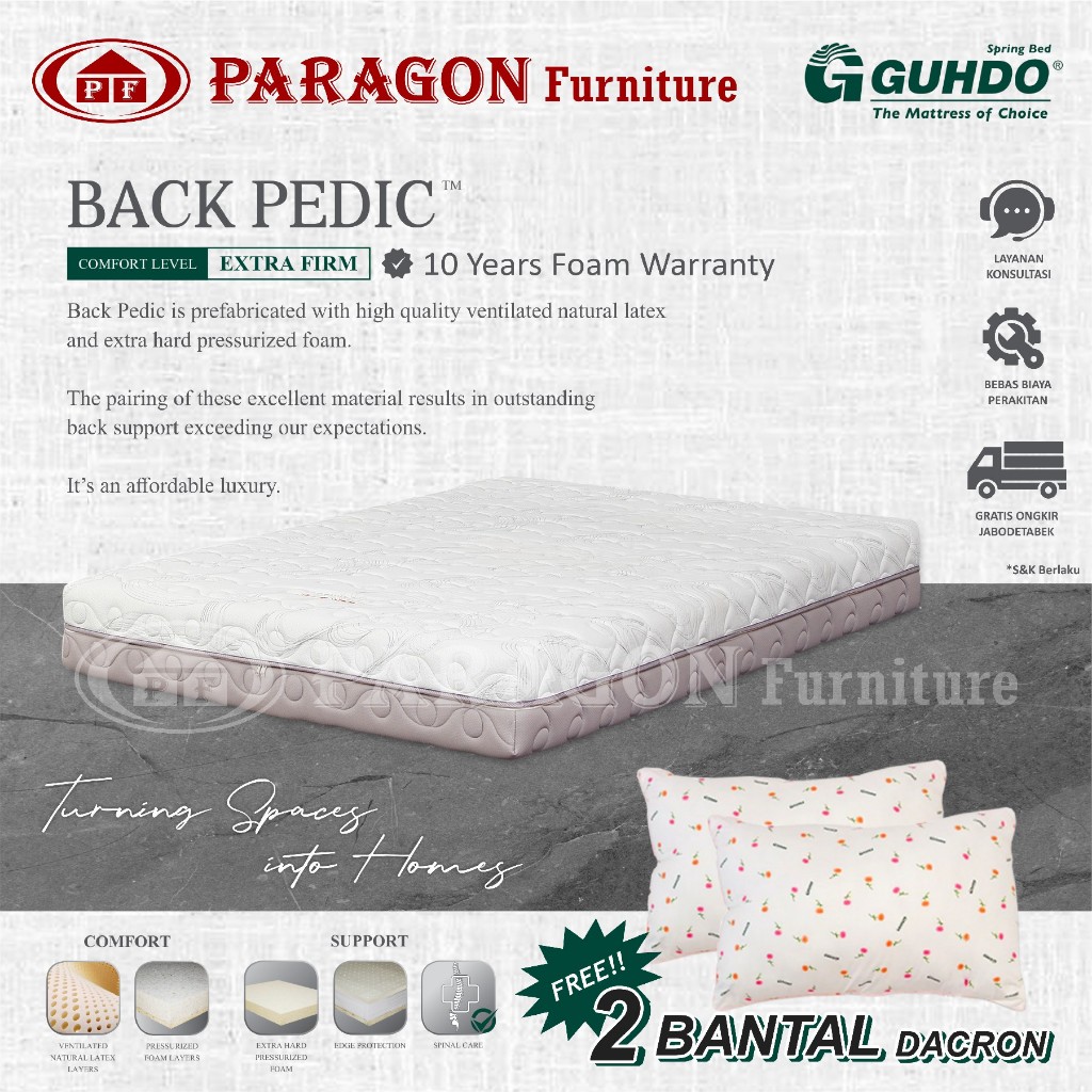 Kasur Back Pedic 180x200x26 latex rebonded - Guhdo spring bed