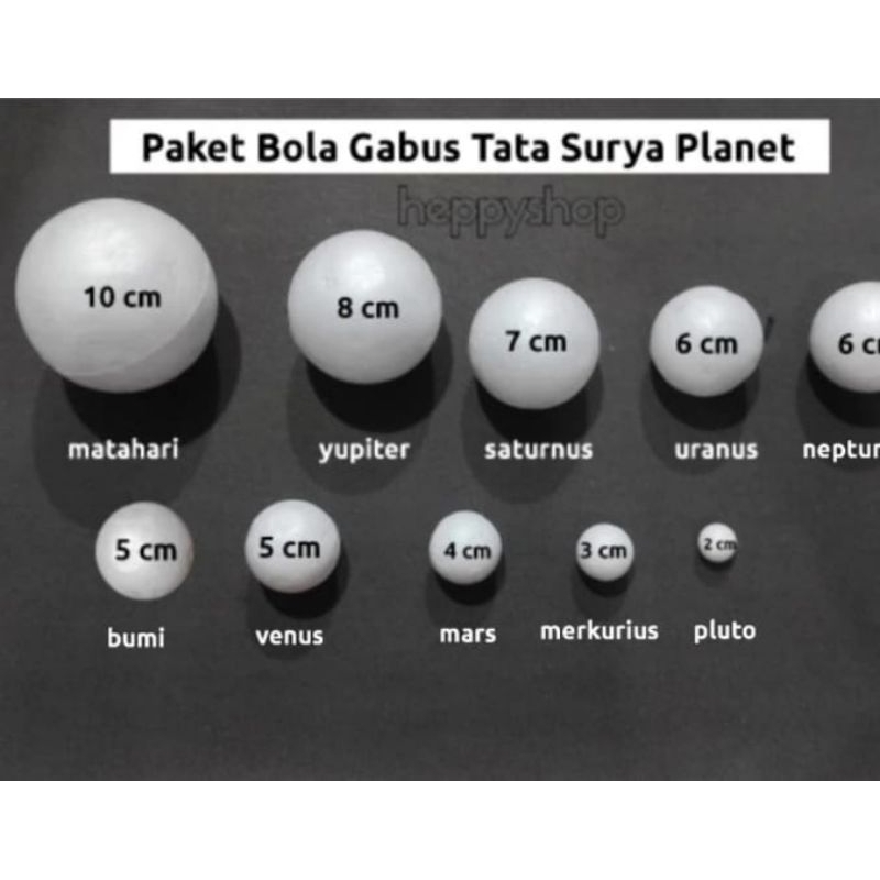 Paket Planet Gabus Tata Surya 10 pcs