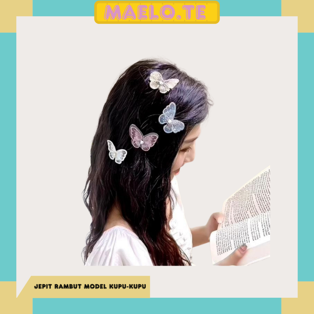 Jepit Rambut Korea Kupu Kupu / Jepit Rambut Cantik Fashion Korea Jepitan KupuKupu Wanita / Jepitan R