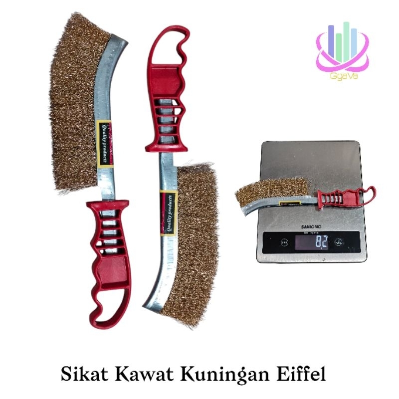 Sikat kawat kuningan Gagang fiber eiffel
