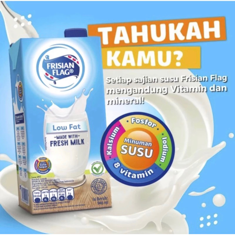 

Frisian Flag Purefarm Susu UHT Low Fat 946ml