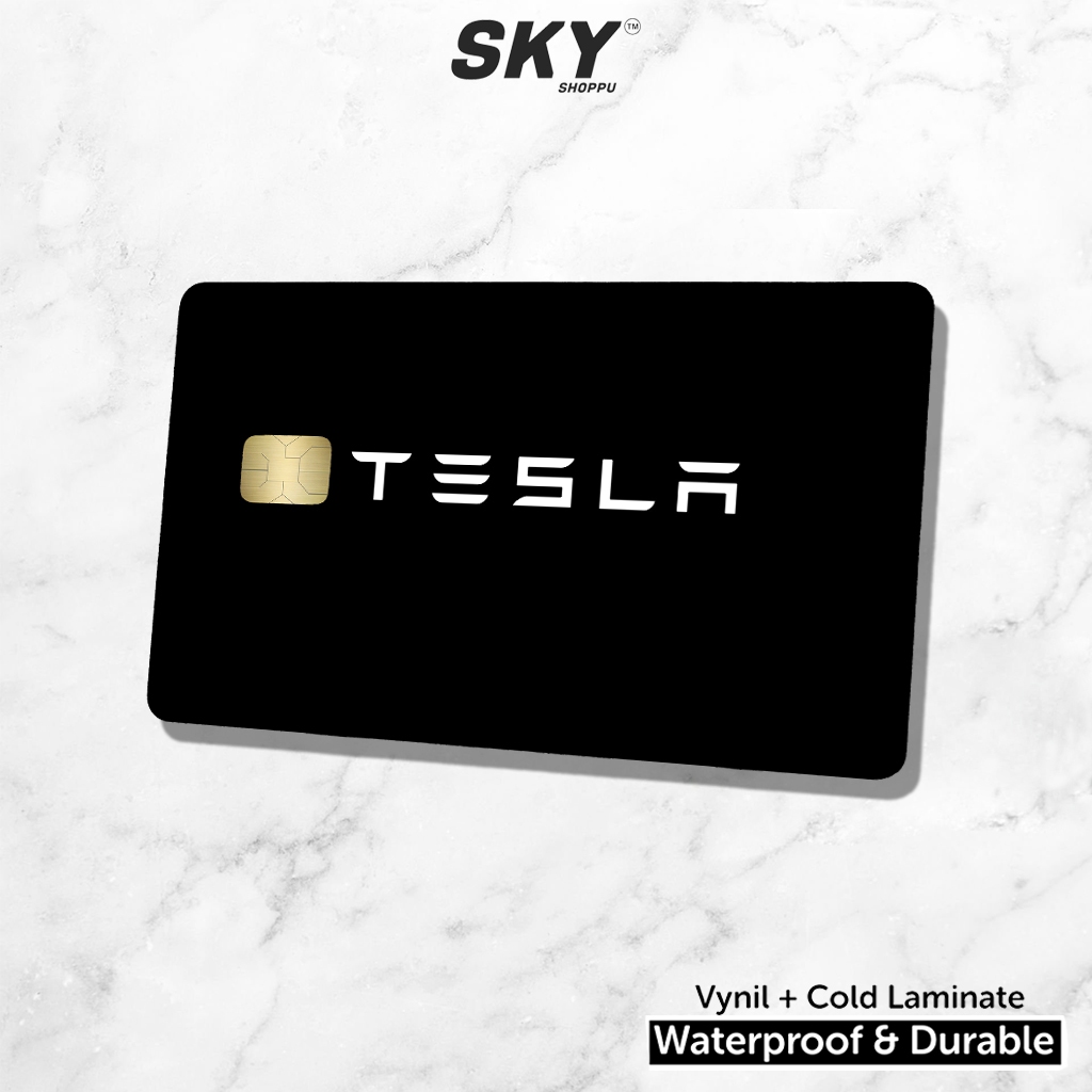 

Sticker Stiker Kartu Atm Skin Card Tesla Black Card Waterproof Vinyl Atm Flazz Credit Debit Emoney Stiker