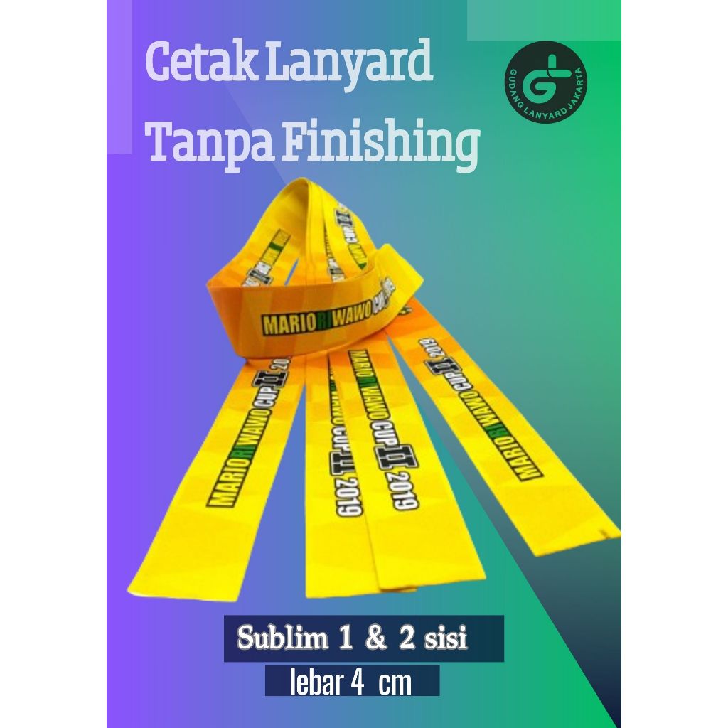 

Cetak tali tisu 4cm printing / pita lanyard print sublim 4cm 2 muka / tali medali TANPA FINISHING