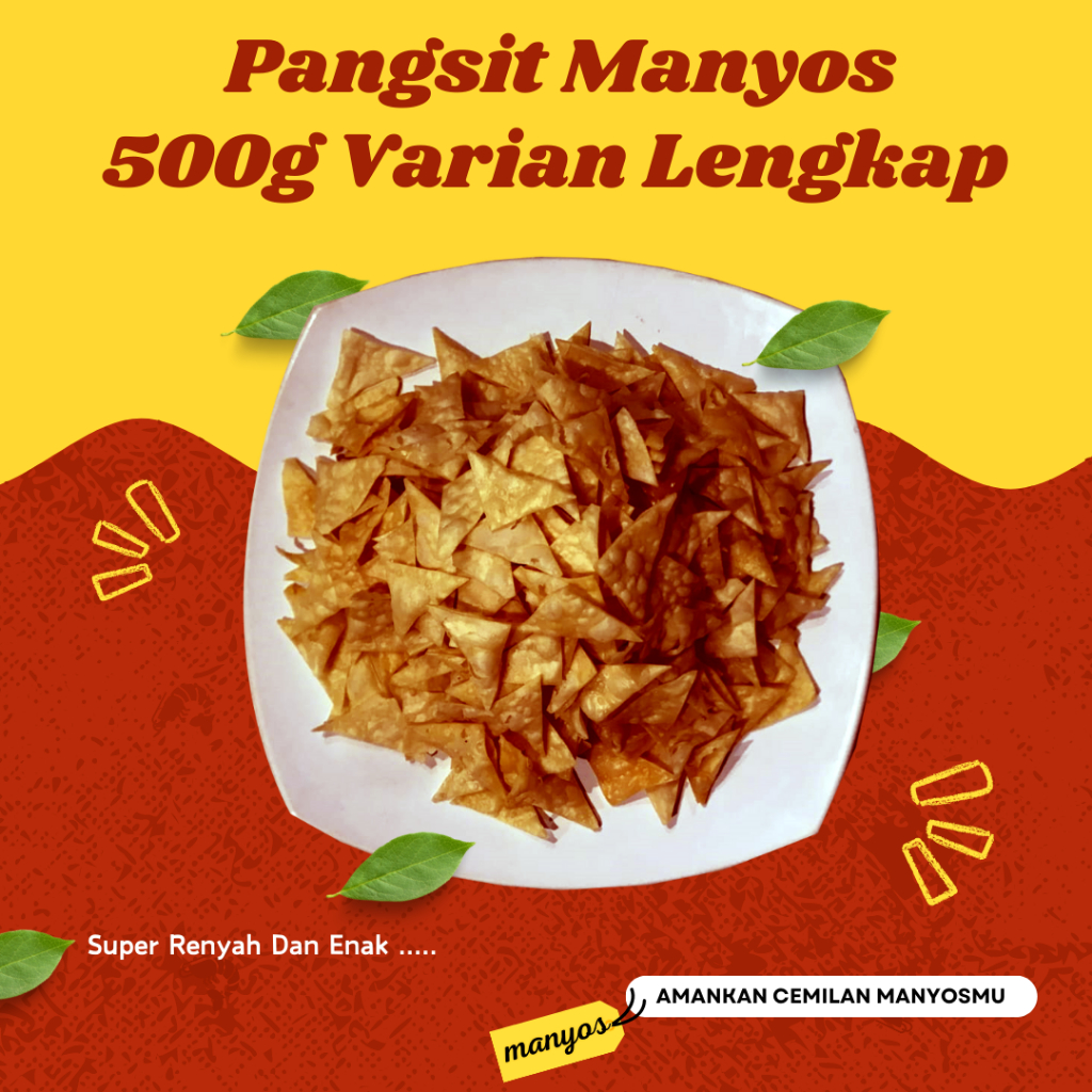 

Cemilan Pangsit 500 Gram Renyah Super Gurih Manyos