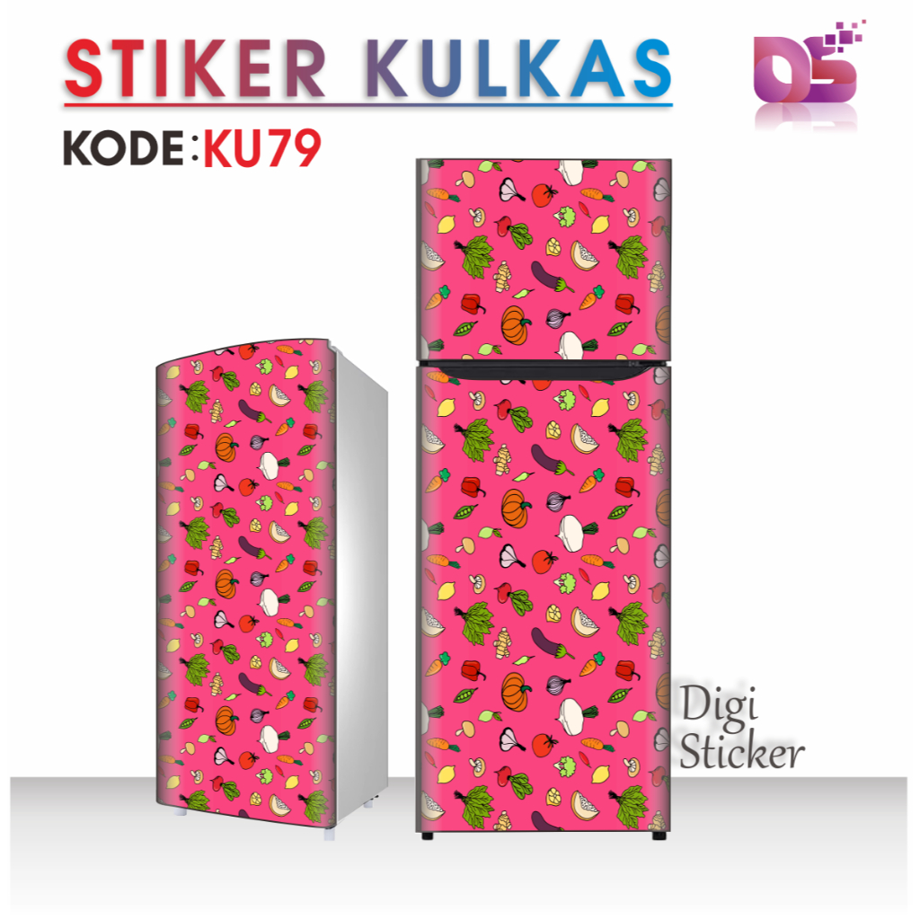 Stiker Premium Kulkas 1 Pintu 2 Pintu Setiker Lemari Es Motif Pattern Digi Sticker KU76-81