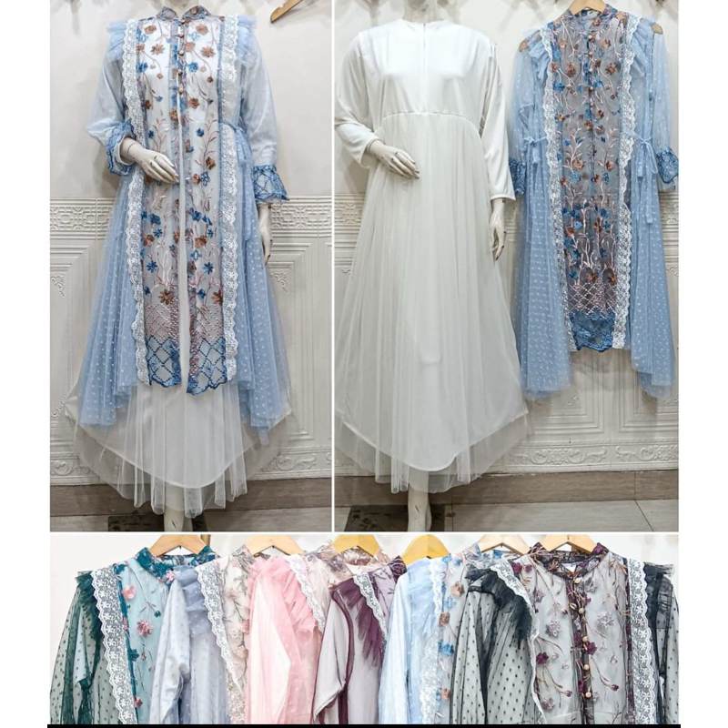 Gamis Gardigan mewah lebaran Brokat Sultan Mewah Lebaran 2025 Murah