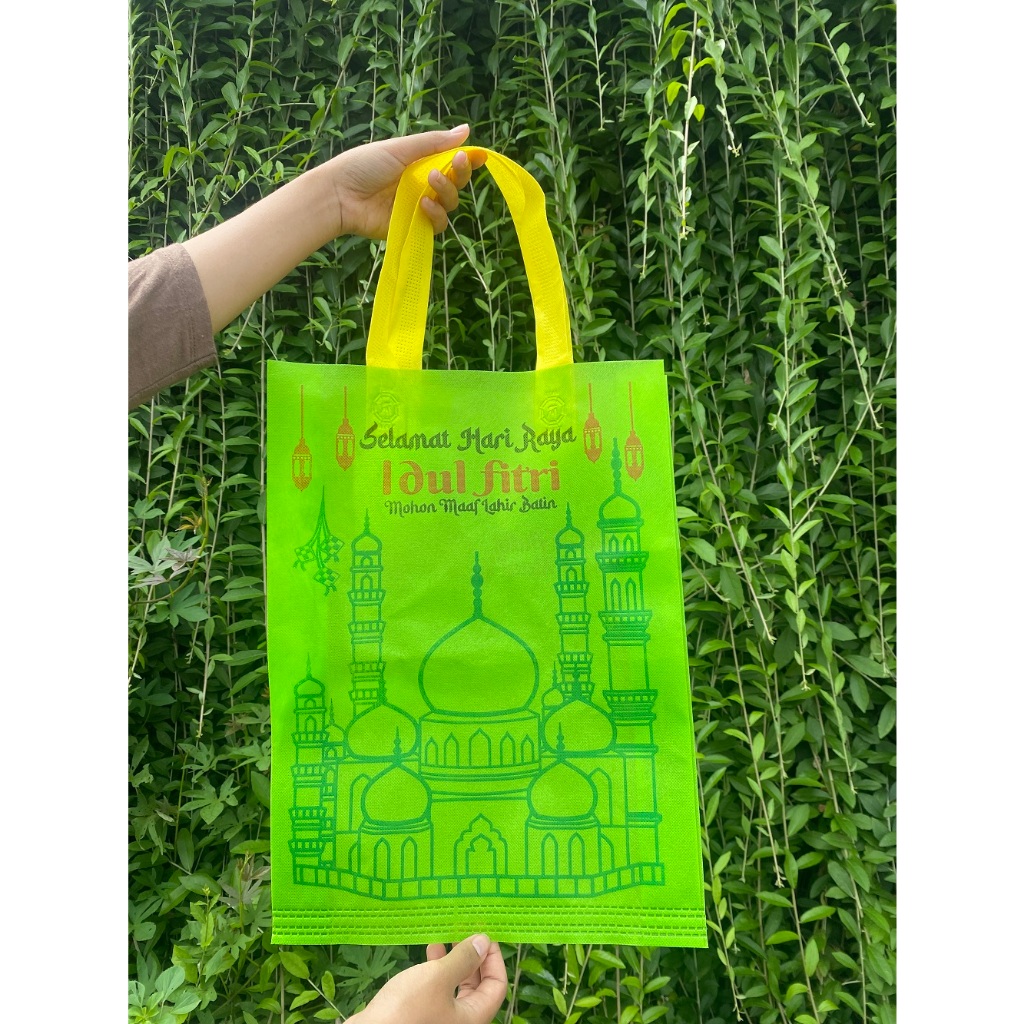

[LUSINAN 12 PCS] TAS LEBARAN/ tas idul Fitri/ tas spunbond / Tas Hampers Lebaran/ Tas parcel