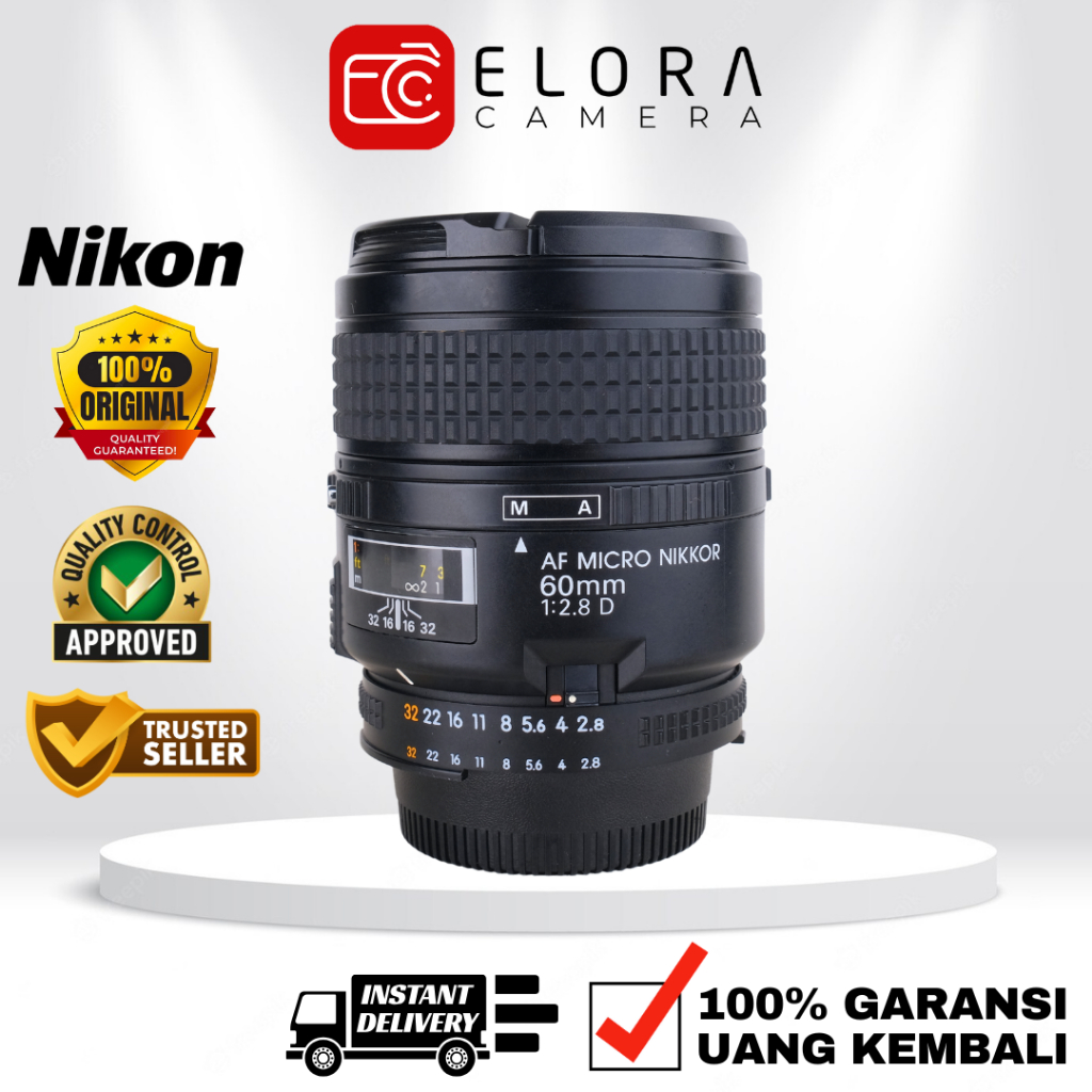 Nikon AF 60mm F2.8 D Micro / Lensa Nikon Nikkor AFD 60 mm F 2.8 Micro