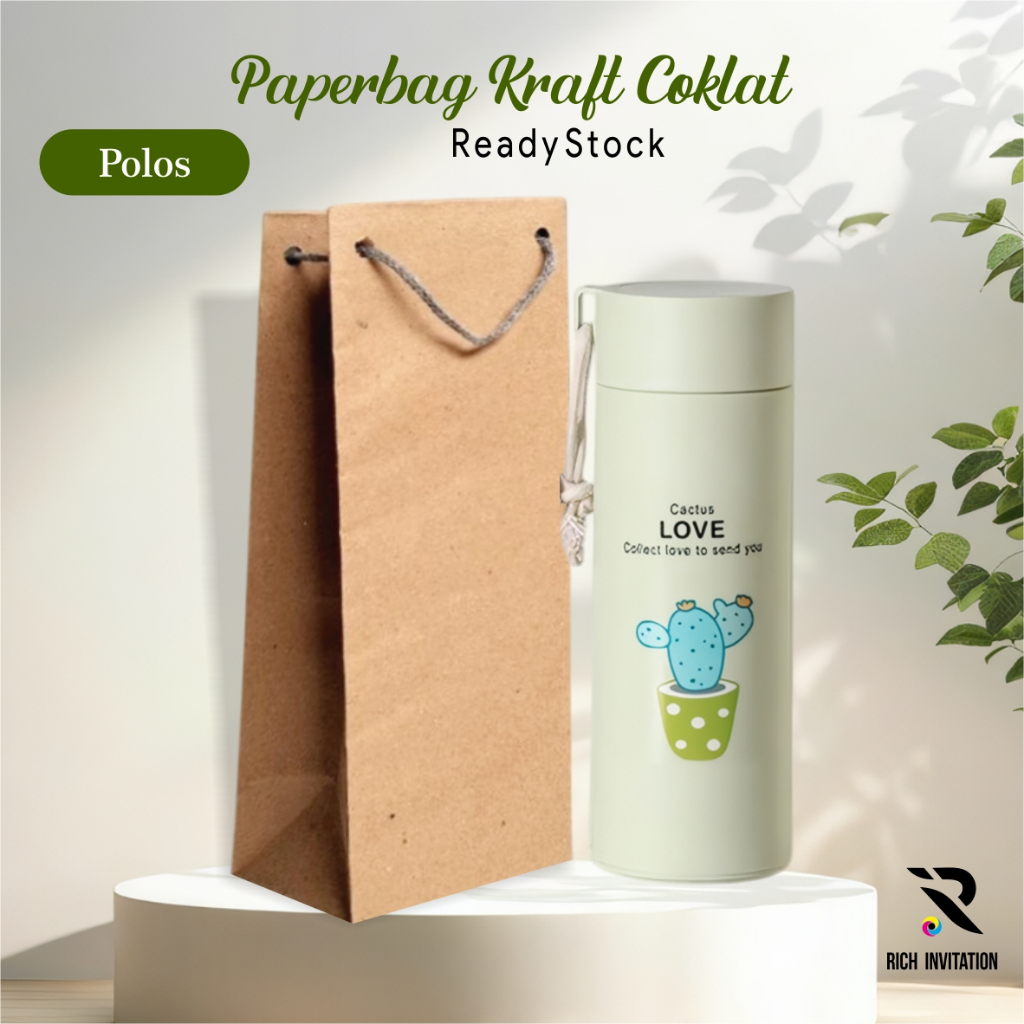 

PAPER BAG COKLAT KRAFT POLOS - TAS SOUVENIR PERNIKAHAN BAHAN KRAFT SABLON