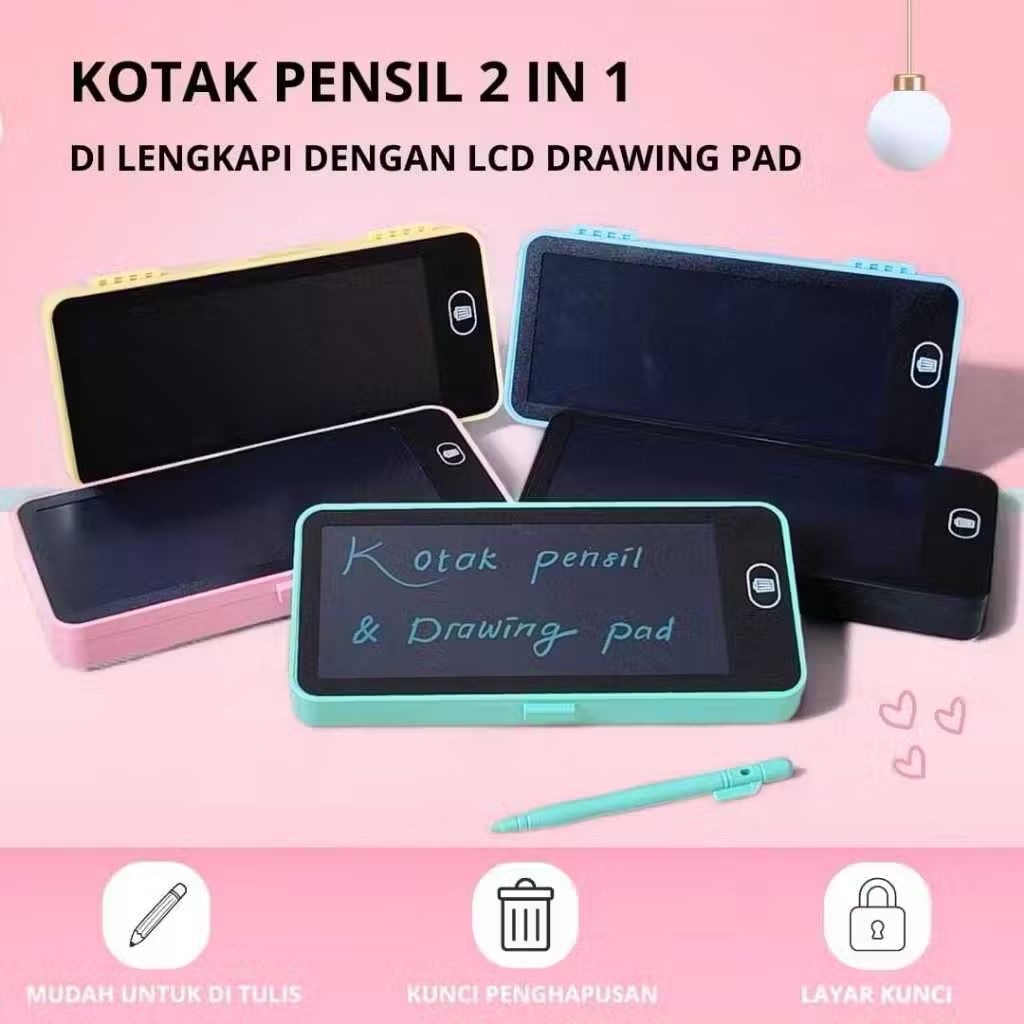 

Tempat Pensil 2 in 1 Lcd Pen Case Drawing Pad Kotak Pencil Anak