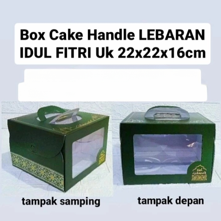 

5 Pcs Dus Handle Toples Kuker Cookies Tema Idul Fitri Hijau Tua Dus Tenteng Souvenir Eid Mubarak Box Parcel Bingkisan Lebaran