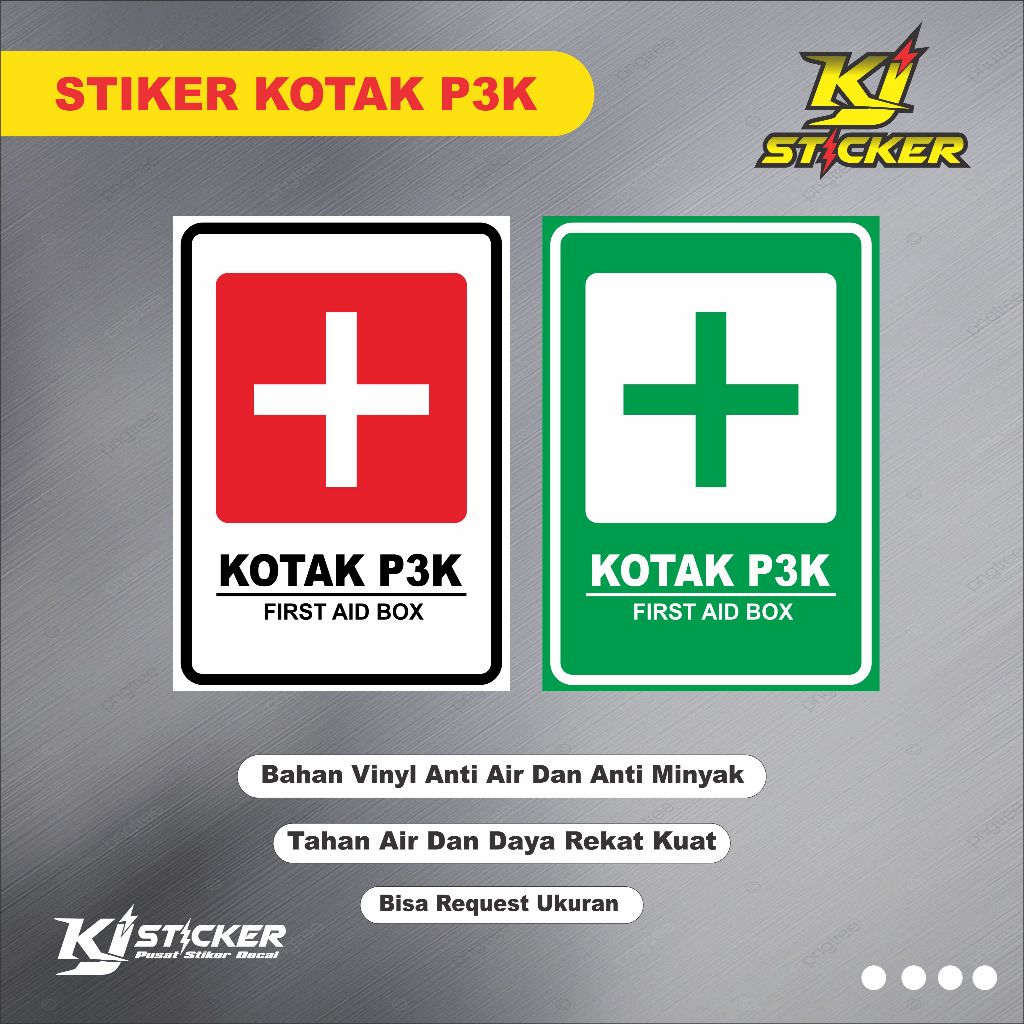 

KJ STIKER Promo Sticker Kotak P3k Safety K3 / Sticker First Aid Box