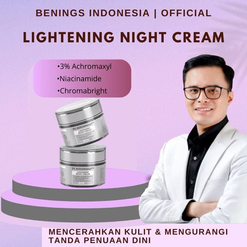 Lightening Night Cream (New Formula)-Benings Skincare By Dr Oky Pratama