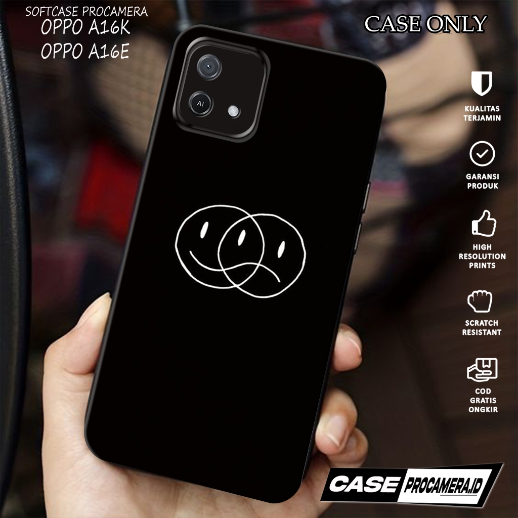 Case OPPO A16K / A16E - Casing OPPO A16K / A16E [ HITAM ] Silikon OPPO A16K / A16E  - Kesing Hp - Ca