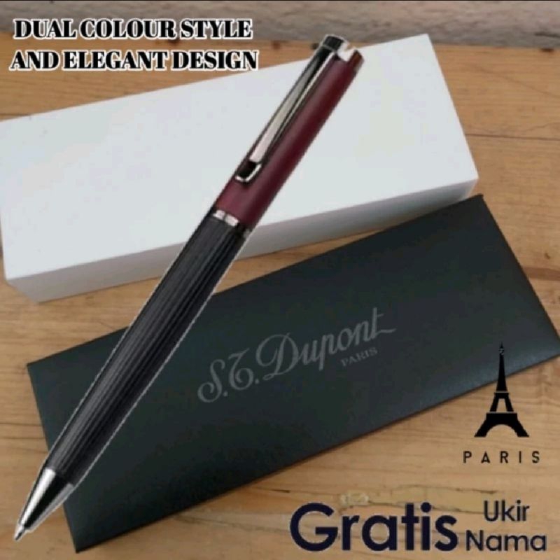 

Pulpen Kerja Dan Bisnis Model Putar St Dupont Duo Colour Red Maroon Black Gratis Grafir Nama Dan Box Exlusive
