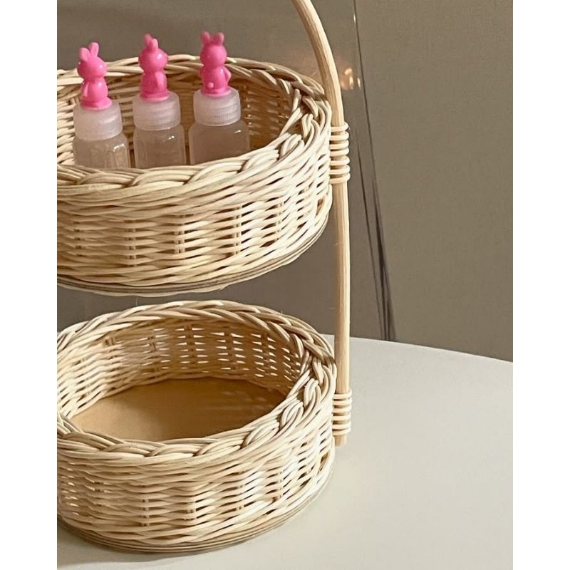 keranjang rotan susun