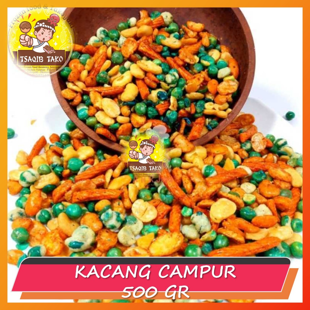 

KACANG MIX / KACANG CAMPUR 5 MACAM RASA / MIX NUT 500 GR