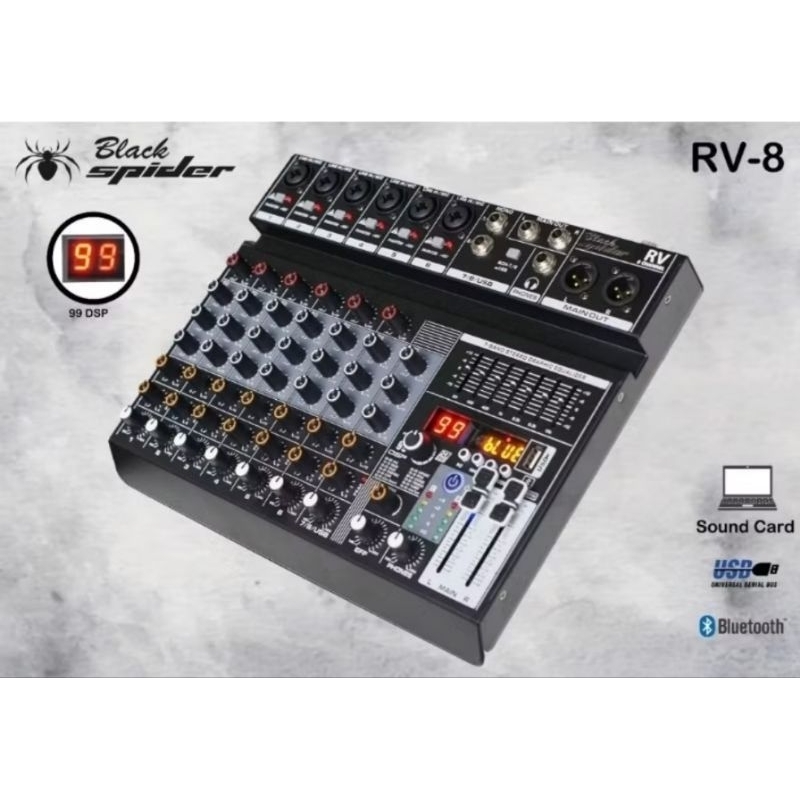 MIXER AUDIO/AUDIO MIXER BLACK SPIDER RV8 (8CH), RV6 (6CH), RV4 (4CH)