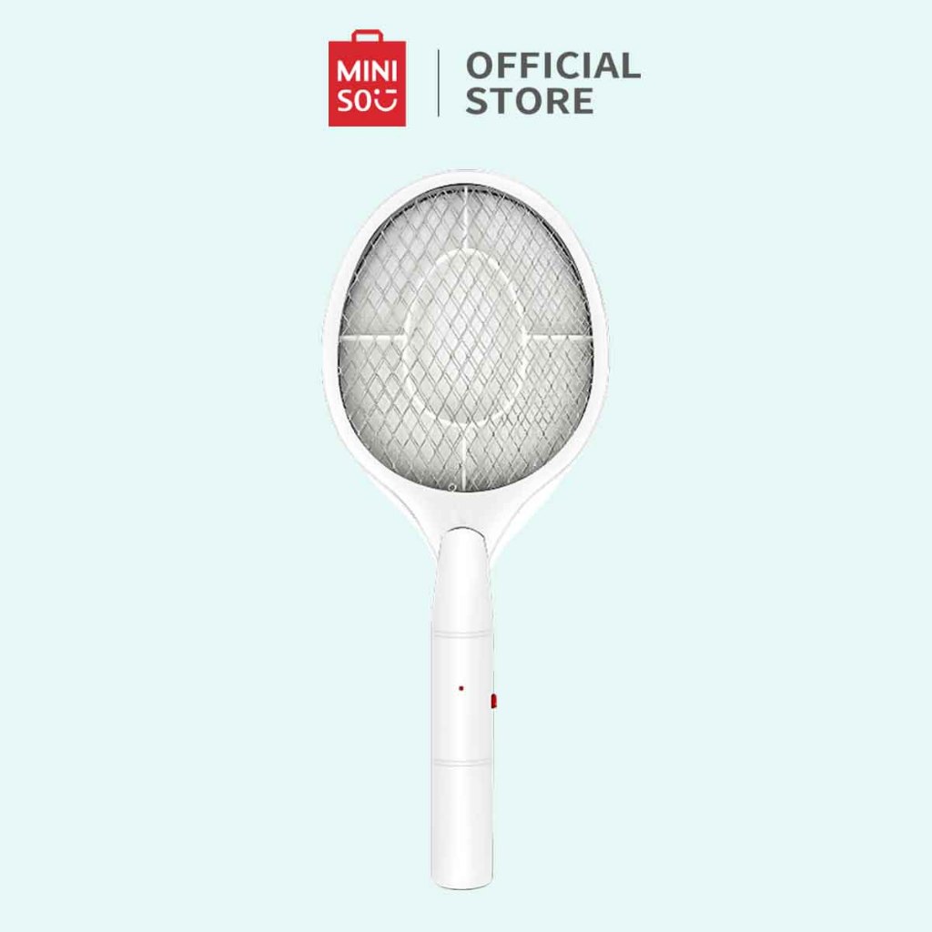 Miniso Raket Nyamuk Mosquito Swatter Zapper Racket Battery Powered Safe dan Efficient Jaring Tiga La