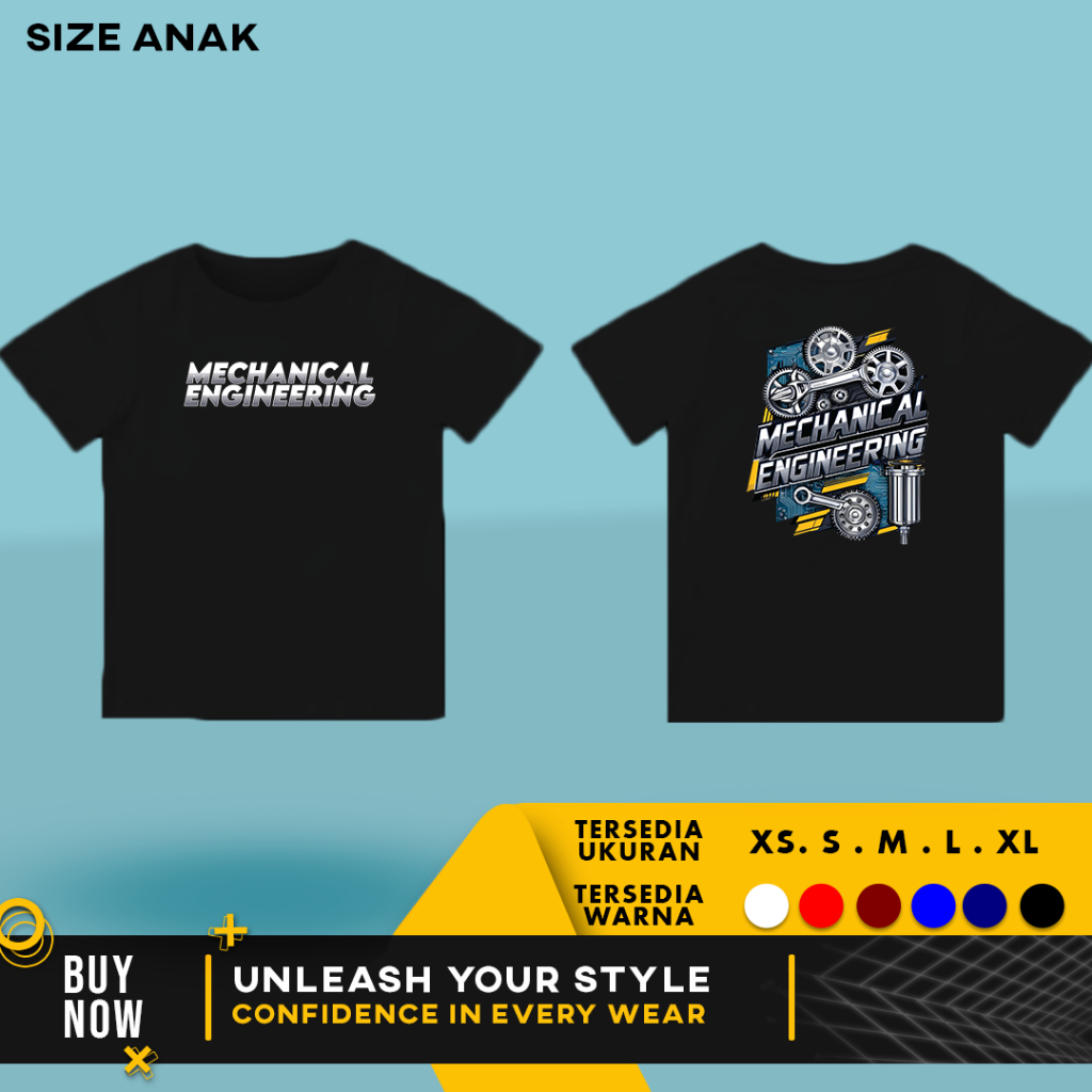 Kaos Anak Baju Mechanical Engineering Precision & Power | Cotton Combed 30s