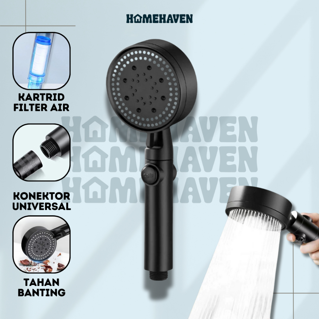 Kepala Shower Premium Quality 5 Modes | Adjustable Shower Head | Air Kencang & Deras