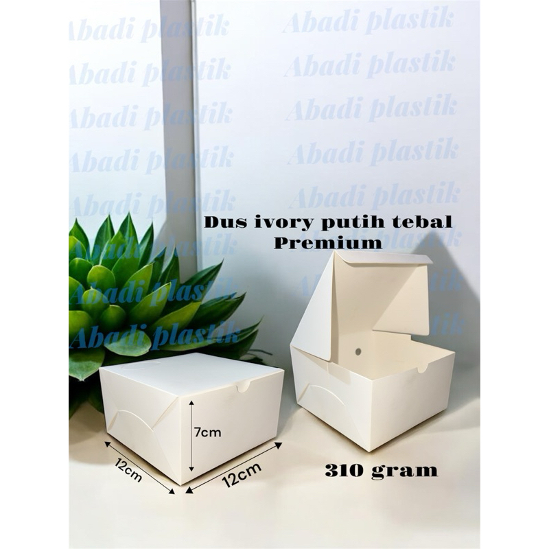 DUS KUE IVORY/DUS KUE 12x12/DUS PUTIH POLOS/BOX KUE 12x12 -100pcs