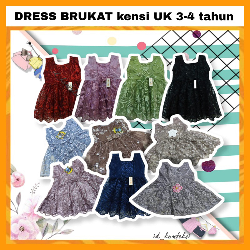 Full brokat anak 3-4 Tahun baju gaun brokat anak kebaya anak perempuan