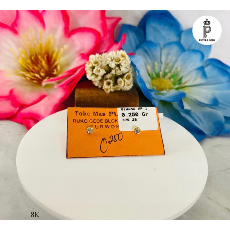 Giwang/Subang emas asli kadar 8K / 375