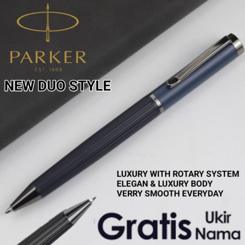 

Ballpoint Exlusive Pulpen Mewah Parker Duo Blue Black Gratis Grafir Nama Dan Box Exlusive Pulpen Bahan Besi