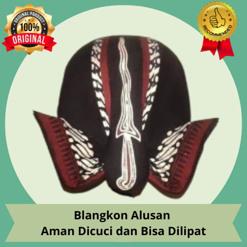 Blangkon Jawa Alusan Mataram Jogja Motif Parang Keris  Topi Jawa Blangkon Jogja Pria Anak Dewasa