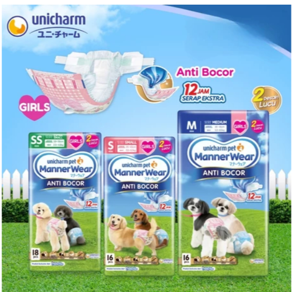 Unicharm Manner Wear Girl - POPOK / PAMPERS hewan