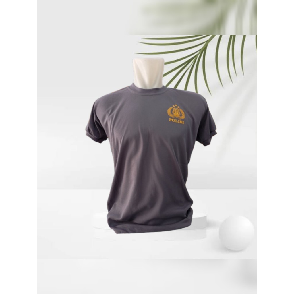 Kaos coklat polisi kerah pendek dalaman polisi