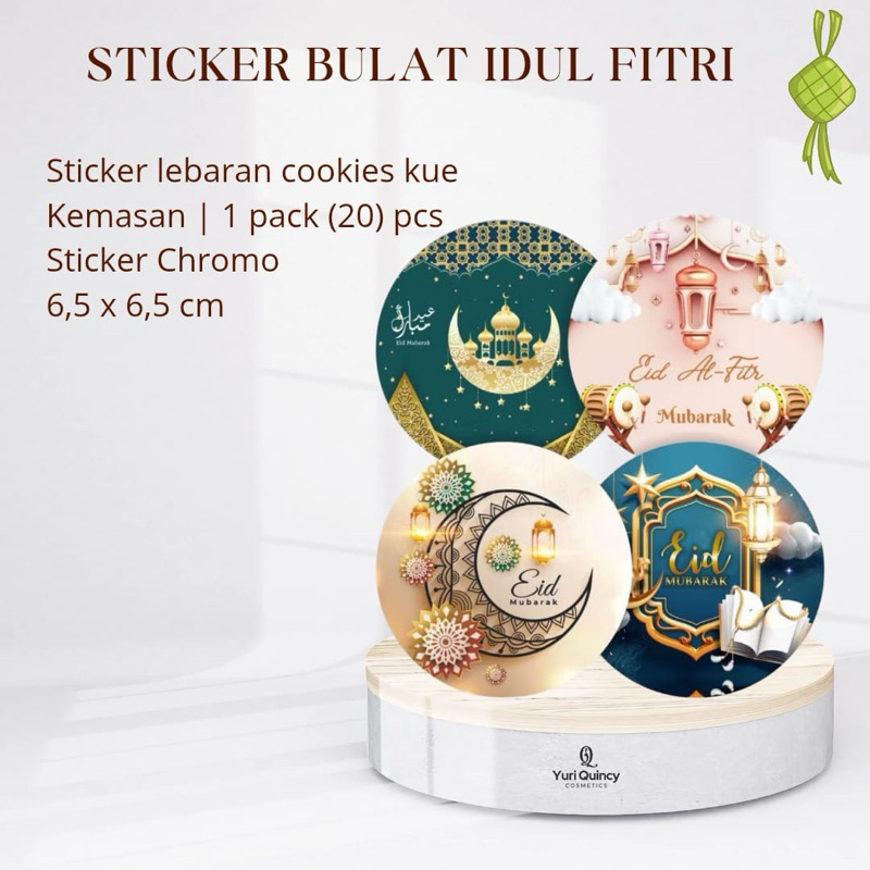 

(1 pack isi 20pcs) Stiker bulat lebaran idul fitri stiker cromo