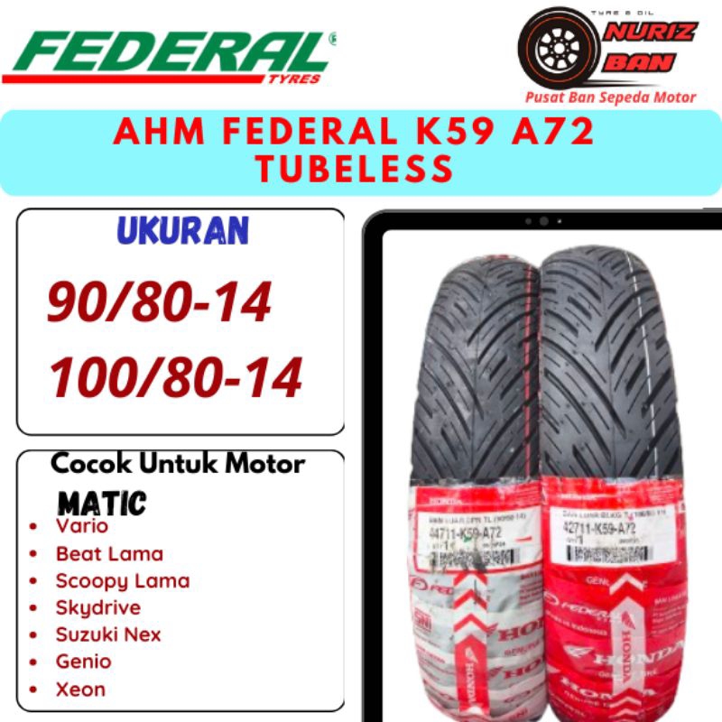 Ban AHM Federal Ring 14 Tubeless K59 A72