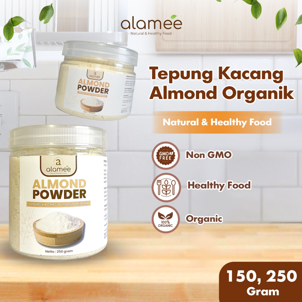 

ALAMEE Tepung Almond PREMIUM Bubuk Almond Powder Almond Flour Tanpa Campuran Gluten FREE 150gr