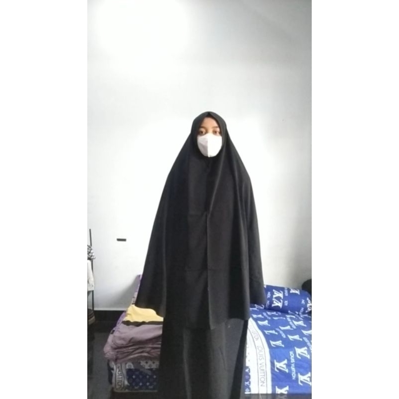 gamis hitam wanita muslim remaja bekas pakai kondisi bagus