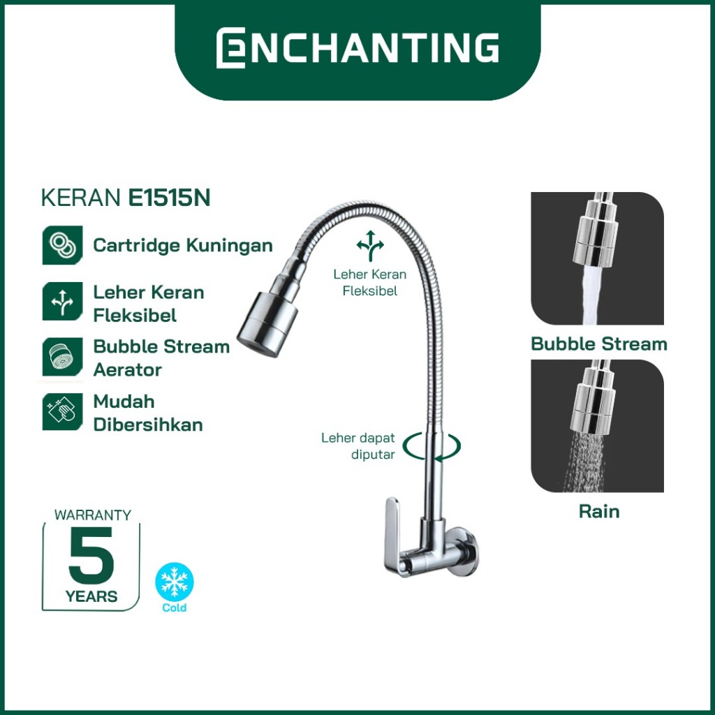 Kran Cuci Piring Europe Enchanting E1515N Kuningan Anti Karat